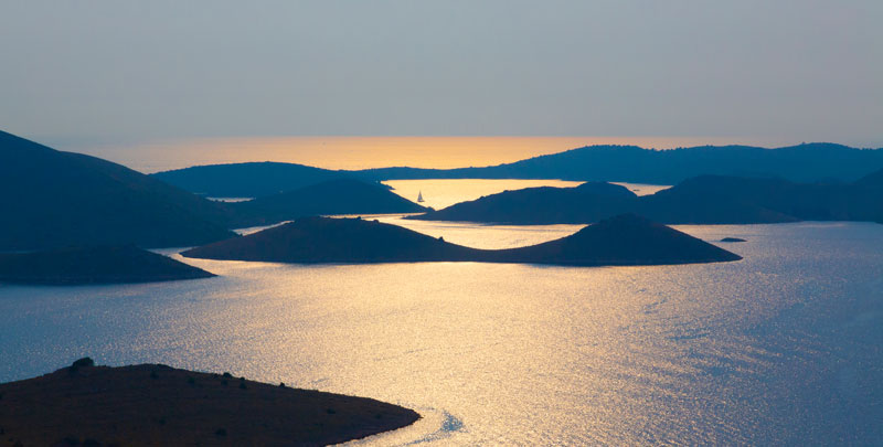 Vista aérea del archipiélago de Kornati